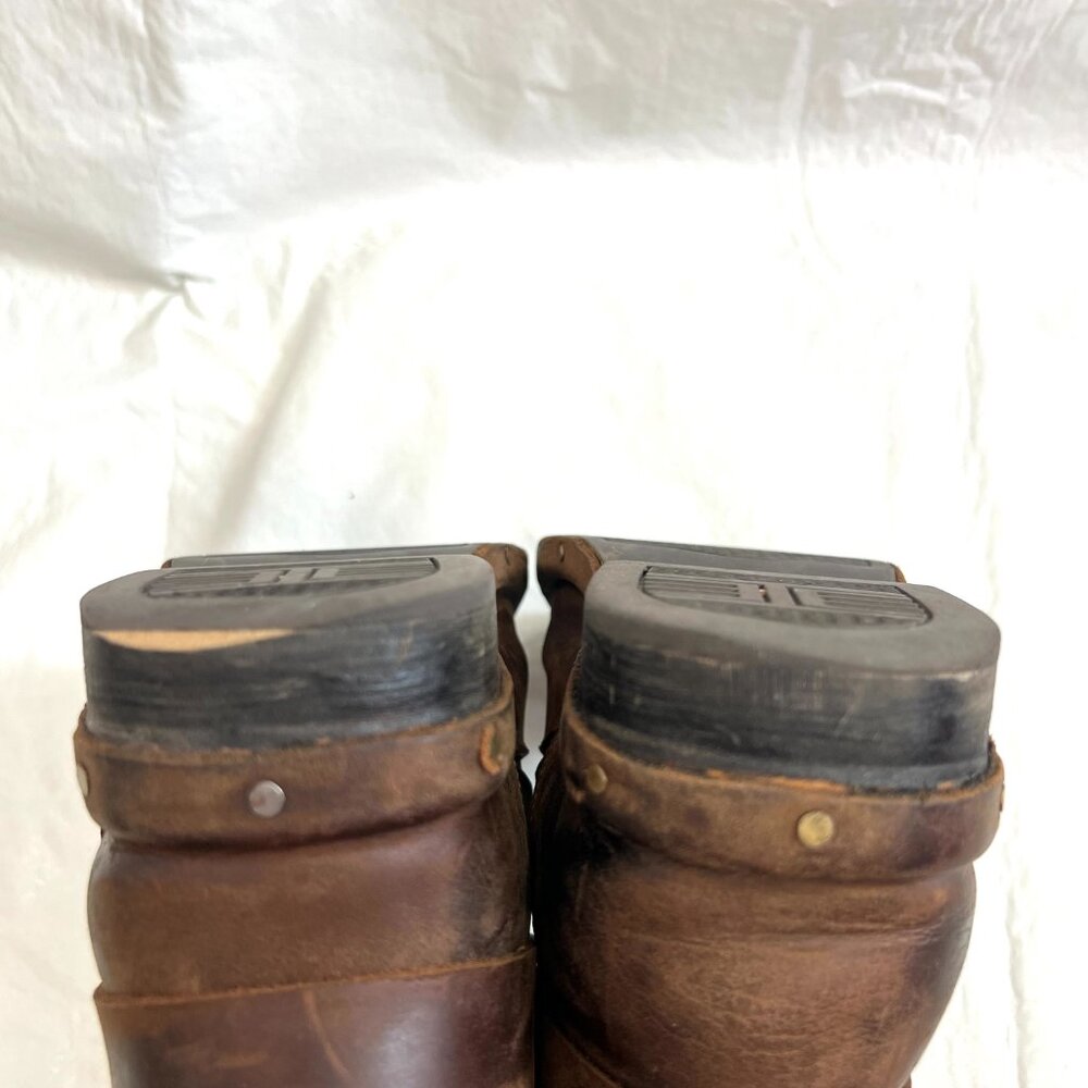 Jeffrey Campbell Brown Distressed Leather Moto Boots - Picture 9 of 11